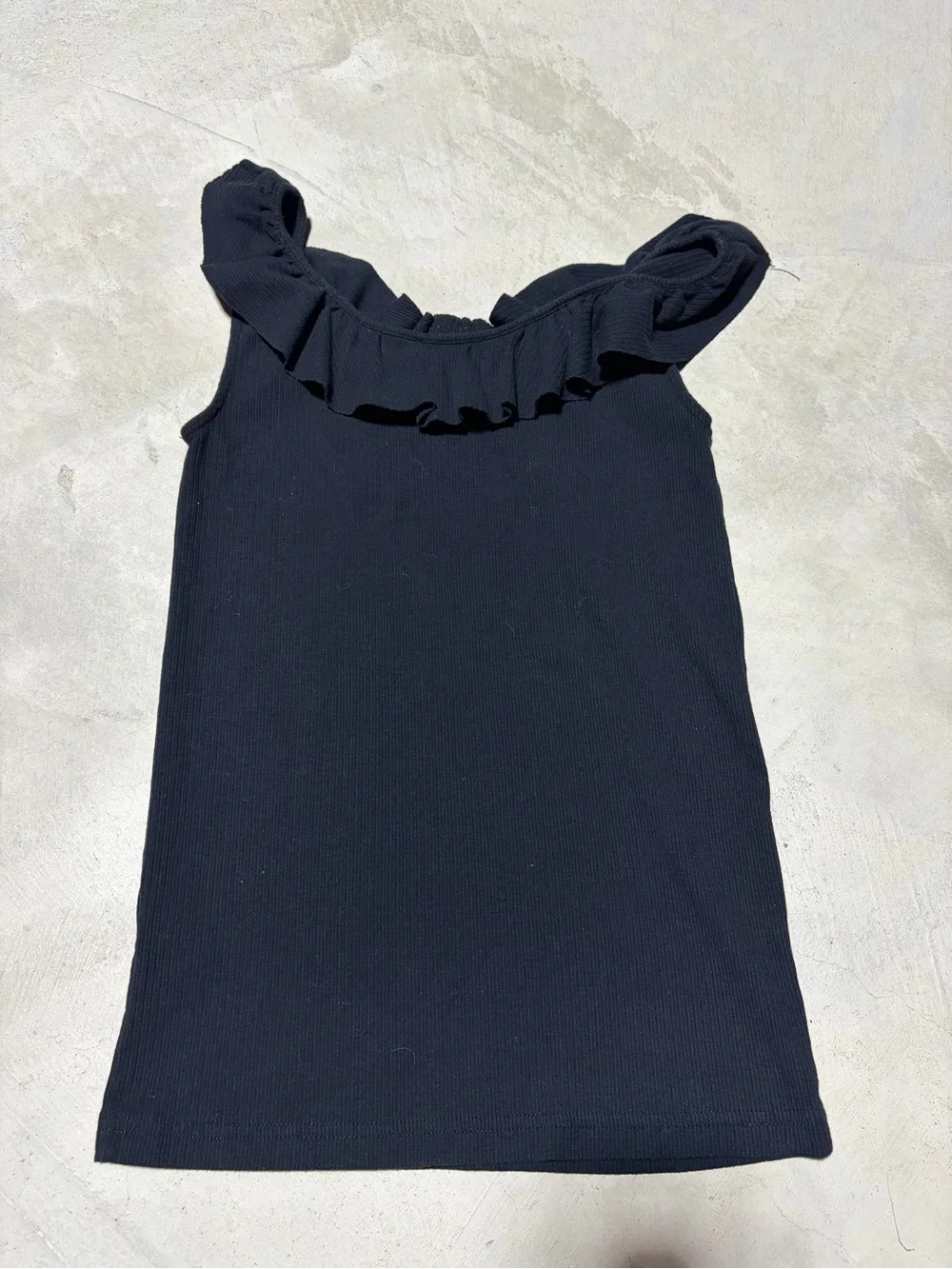 J. Crew Black Ruffle-Trim Sleeveless Top XS